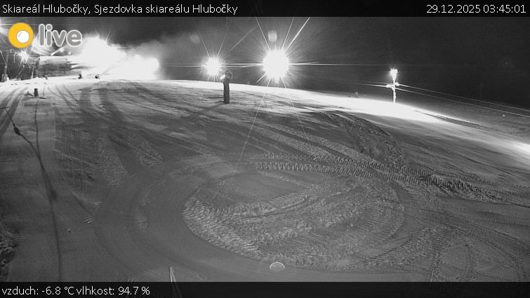 Skiareál Hlubočky - Sjezdovka skiareálu Hlubočky - 29.12.2025 v 03:45