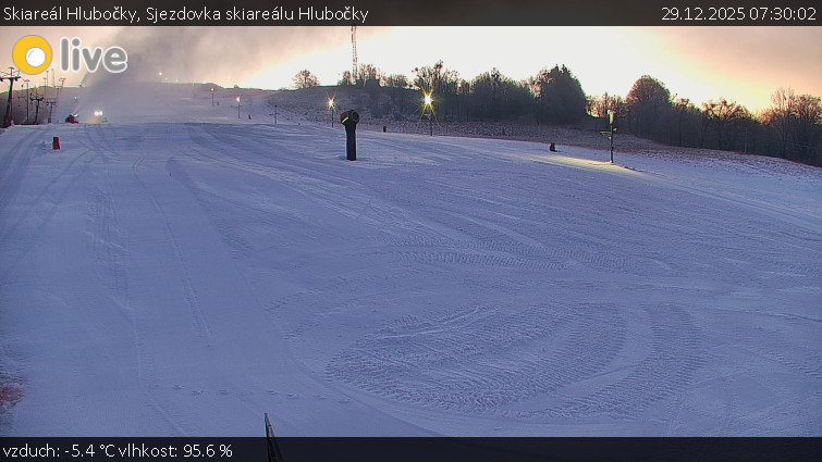 Skiareál Hlubočky - Sjezdovka skiareálu Hlubočky - 29.12.2025 v 07:30