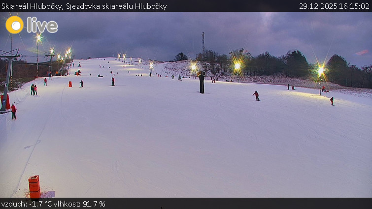 Skiareál Hlubočky - Sjezdovka skiareálu Hlubočky - 29.12.2025 v 16:15