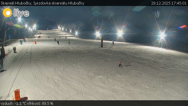 Skiareál Hlubočky - Sjezdovka skiareálu Hlubočky - 29.12.2025 v 17:45