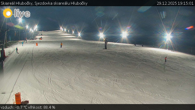 Skiareál Hlubočky - Sjezdovka skiareálu Hlubočky - 29.12.2025 v 19:15