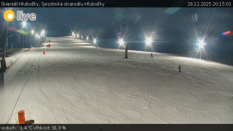 Skiareál Hlubočky - Sjezdovka skiareálu Hlubočky - 29.12.2025 v 20:15