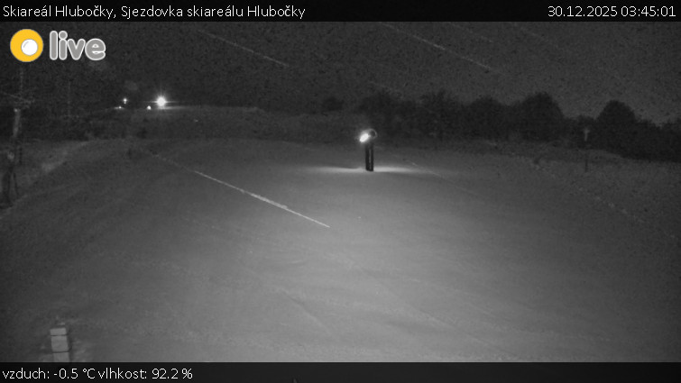 Skiareál Hlubočky - Sjezdovka skiareálu Hlubočky - 30.12.2025 v 03:45