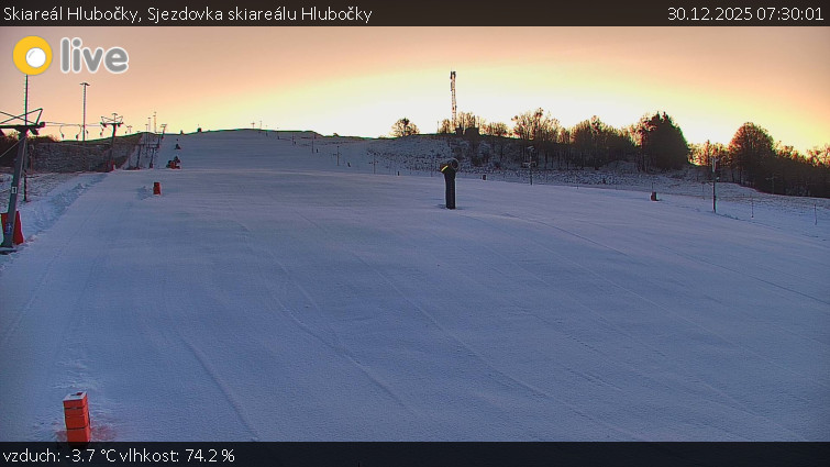 Skiareál Hlubočky - Sjezdovka skiareálu Hlubočky - 30.12.2025 v 07:30