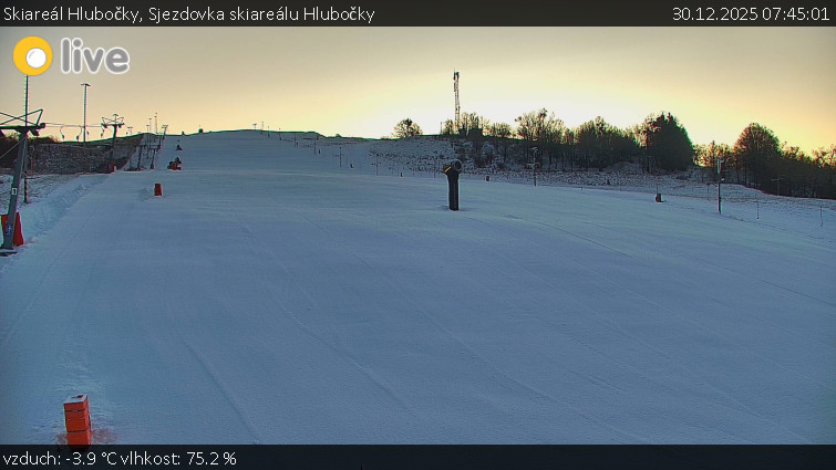 Skiareál Hlubočky - Sjezdovka skiareálu Hlubočky - 30.12.2025 v 07:45
