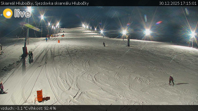 Skiareál Hlubočky - Sjezdovka skiareálu Hlubočky - 30.12.2025 v 17:15