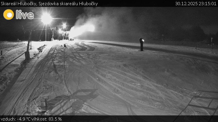 Skiareál Hlubočky - Sjezdovka skiareálu Hlubočky - 30.12.2025 v 23:15