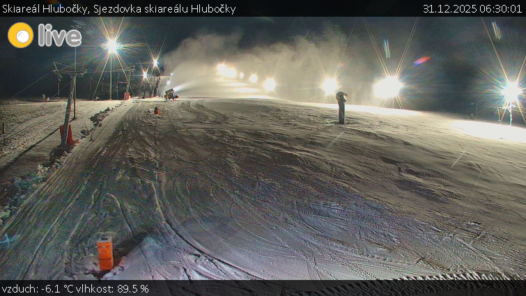 Skiareál Hlubočky - Sjezdovka skiareálu Hlubočky - 31.12.2025 v 06:30