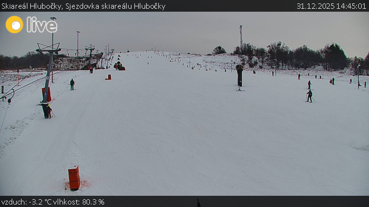 Skiareál Hlubočky - Sjezdovka skiareálu Hlubočky - 31.12.2025 v 14:45