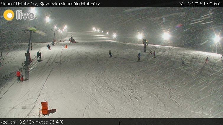 Skiareál Hlubočky - Sjezdovka skiareálu Hlubočky - 31.12.2025 v 17:00