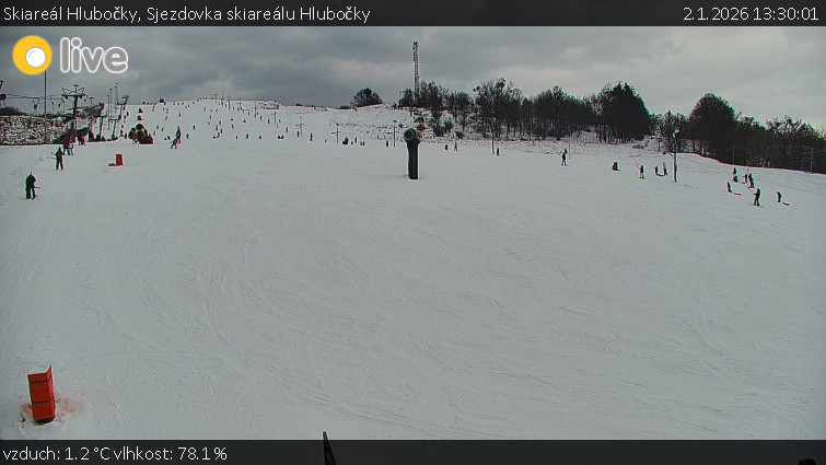 Skiareál Hlubočky - Sjezdovka skiareálu Hlubočky - 2.1.2026 v 13:30