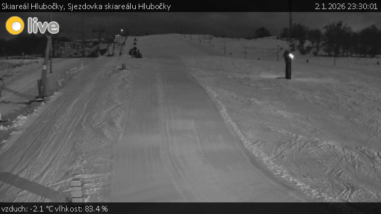Skiareál Hlubočky - Sjezdovka skiareálu Hlubočky - 2.1.2026 v 23:30