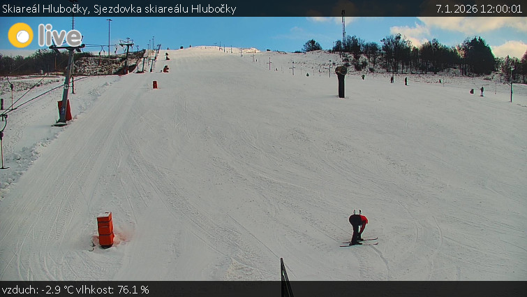 Skiareál Hlubočky - Sjezdovka skiareálu Hlubočky - 7.1.2026 v 12:00