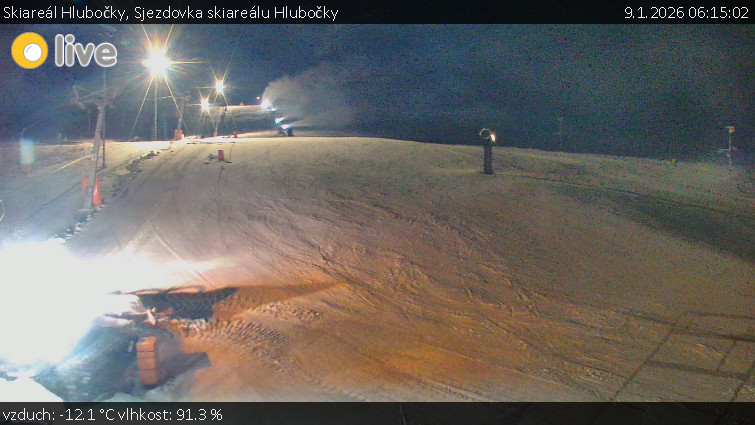 Skiareál Hlubočky - Sjezdovka skiareálu Hlubočky - 9.1.2026 v 06:15