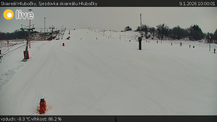 Skiareál Hlubočky - Sjezdovka skiareálu Hlubočky - 9.1.2026 v 10:00