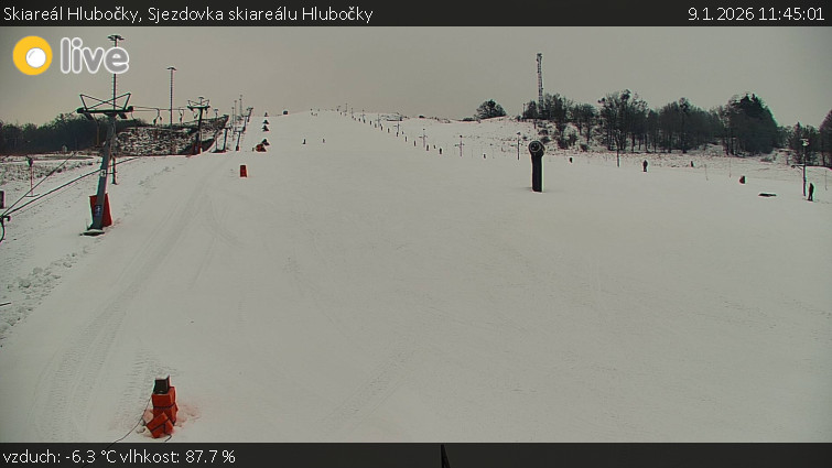 Skiareál Hlubočky - Sjezdovka skiareálu Hlubočky - 9.1.2026 v 11:45
