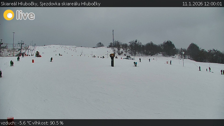 Skiareál Hlubočky - Sjezdovka skiareálu Hlubočky - 11.1.2026 v 12:00