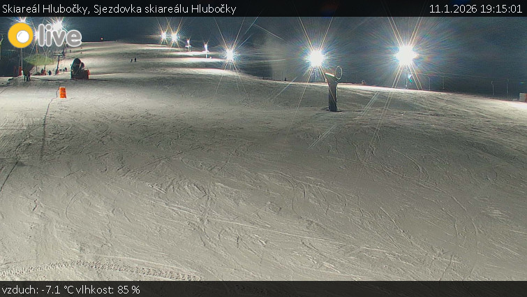Skiareál Hlubočky - Sjezdovka skiareálu Hlubočky - 11.1.2026 v 19:15