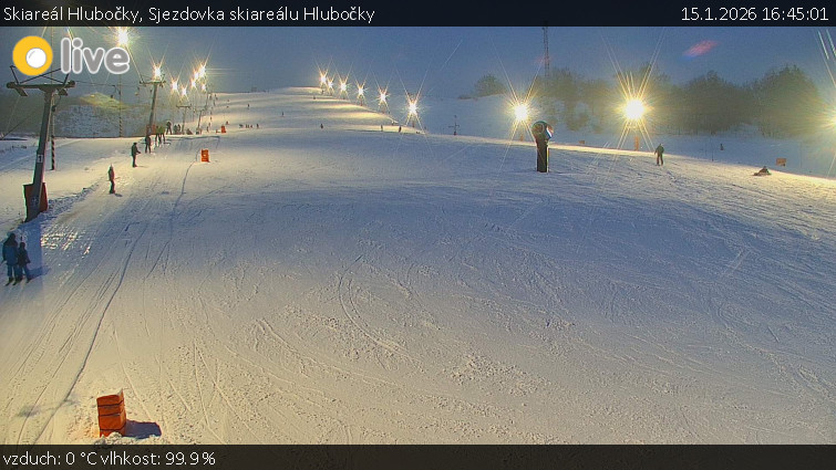 Skiareál Hlubočky - Sjezdovka skiareálu Hlubočky - 15.1.2026 v 16:45
