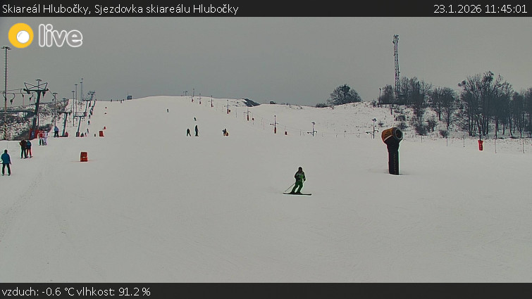 Skiareál Hlubočky - Sjezdovka skiareálu Hlubočky - 23.1.2026 v 11:45