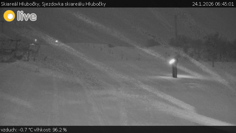 Skiareál Hlubočky - Sjezdovka skiareálu Hlubočky - 24.1.2026 v 06:45