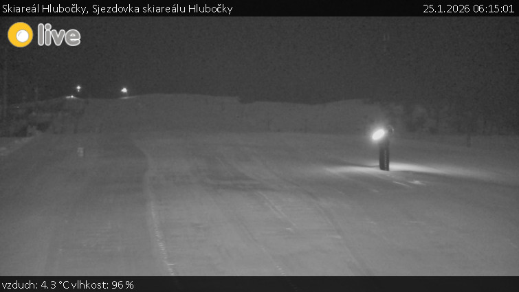 Skiareál Hlubočky - Sjezdovka skiareálu Hlubočky - 25.1.2026 v 06:15