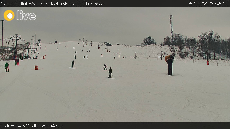 Skiareál Hlubočky - Sjezdovka skiareálu Hlubočky - 25.1.2026 v 09:45
