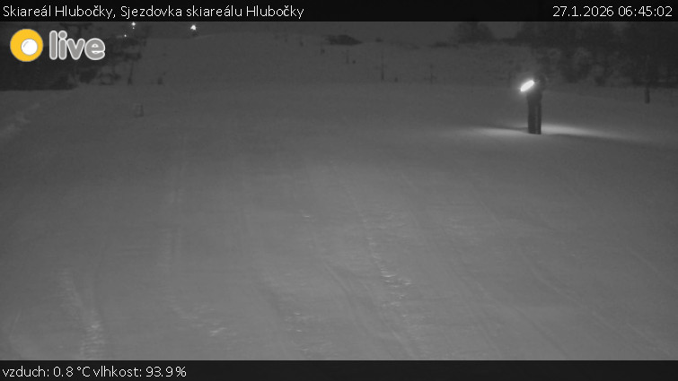 Skiareál Hlubočky - Sjezdovka skiareálu Hlubočky - 27.1.2026 v 06:45