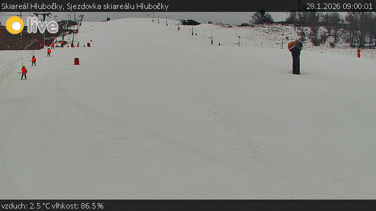 Skiareál Hlubočky - Sjezdovka skiareálu Hlubočky - 28.1.2026 v 09:00