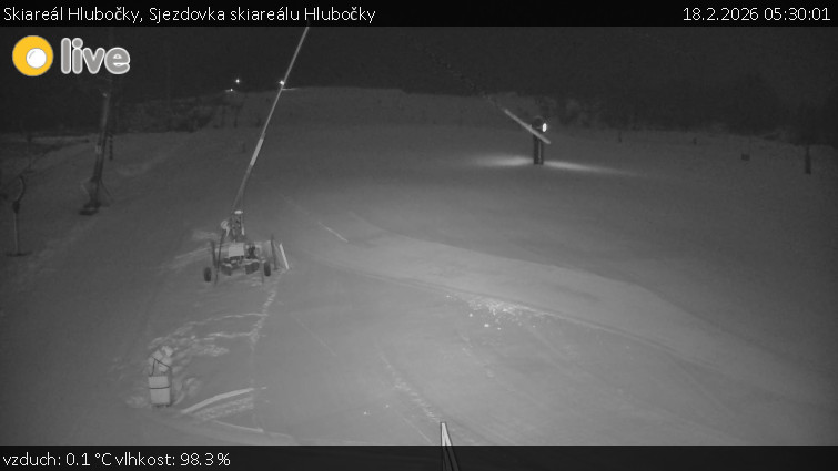 Skiareál Hlubočky - Sjezdovka skiareálu Hlubočky - 18.2.2026 v 05:30