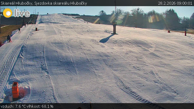 Skiareál Hlubočky - Sjezdovka skiareálu Hlubočky - 28.2.2026 v 09:00