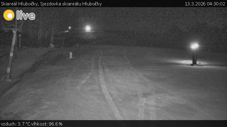 Skiareál Hlubočky - Sjezdovka skiareálu Hlubočky - 13.3.2026 v 04:30