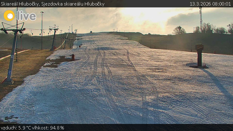 Skiareál Hlubočky - Sjezdovka skiareálu Hlubočky - 13.3.2026 v 08:00
