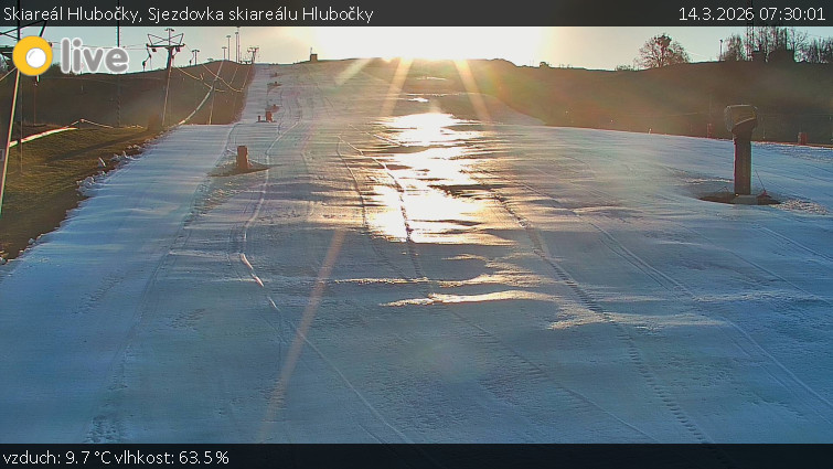 Skiareál Hlubočky - Sjezdovka skiareálu Hlubočky - 14.3.2026 v 07:30
