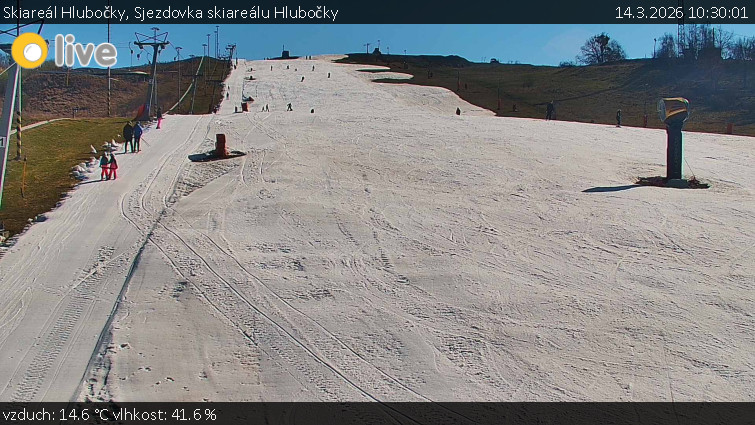 Skiareál Hlubočky - Sjezdovka skiareálu Hlubočky - 14.3.2026 v 10:30