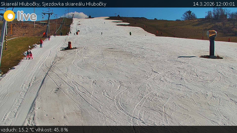Skiareál Hlubočky - Sjezdovka skiareálu Hlubočky - 14.3.2026 v 12:00