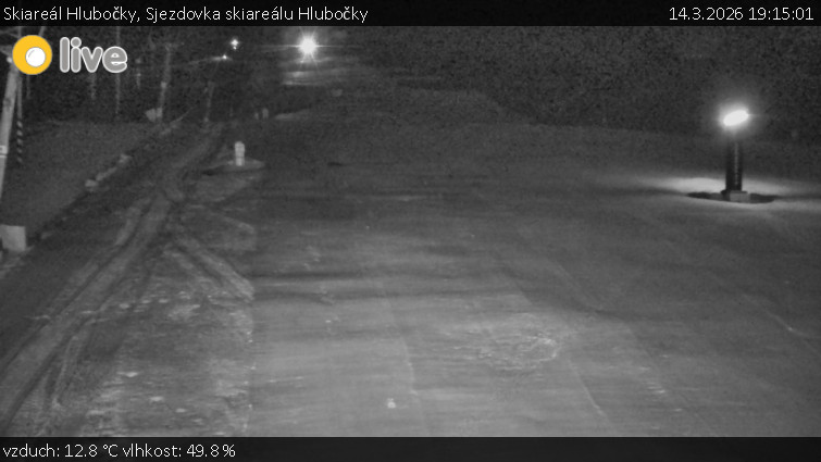 Skiareál Hlubočky - Sjezdovka skiareálu Hlubočky - 14.3.2026 v 19:15