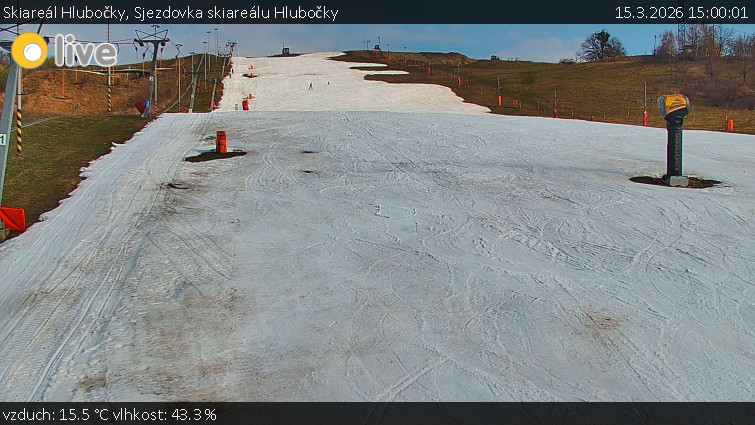 Skiareál Hlubočky - Sjezdovka skiareálu Hlubočky - 15.3.2026 v 15:00