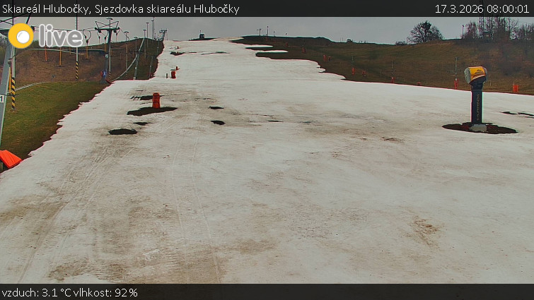 Skiareál Hlubočky - Sjezdovka skiareálu Hlubočky - 17.3.2026 v 08:00