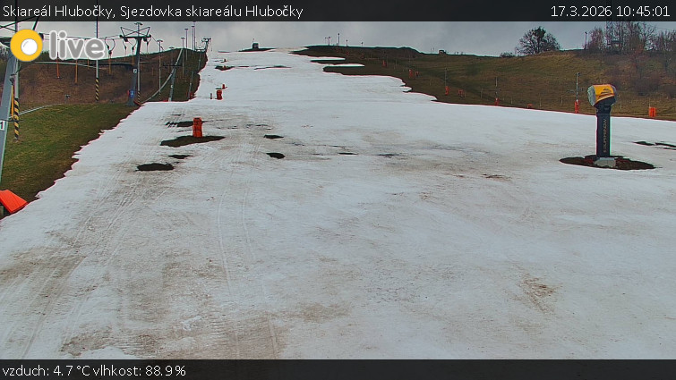 Skiareál Hlubočky - Sjezdovka skiareálu Hlubočky - 17.3.2026 v 10:45