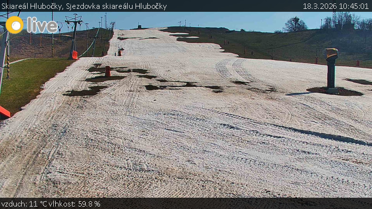 Skiareál Hlubočky - Sjezdovka skiareálu Hlubočky - 18.3.2026 v 10:45