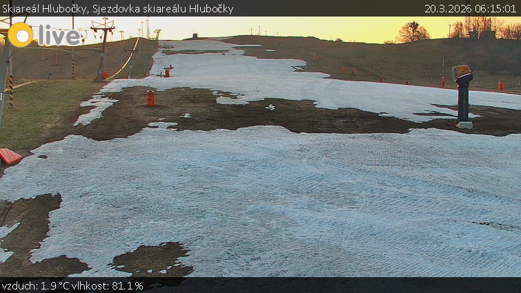Skiareál Hlubočky - Sjezdovka skiareálu Hlubočky - 20.3.2026 v 06:15
