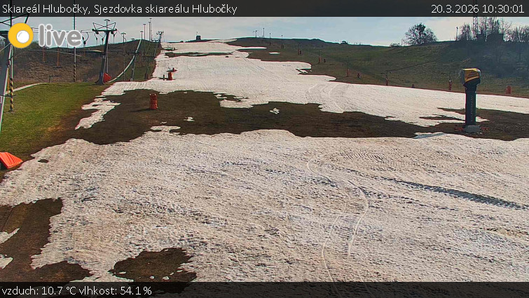 Skiareál Hlubočky - Sjezdovka skiareálu Hlubočky - 20.3.2026 v 10:30