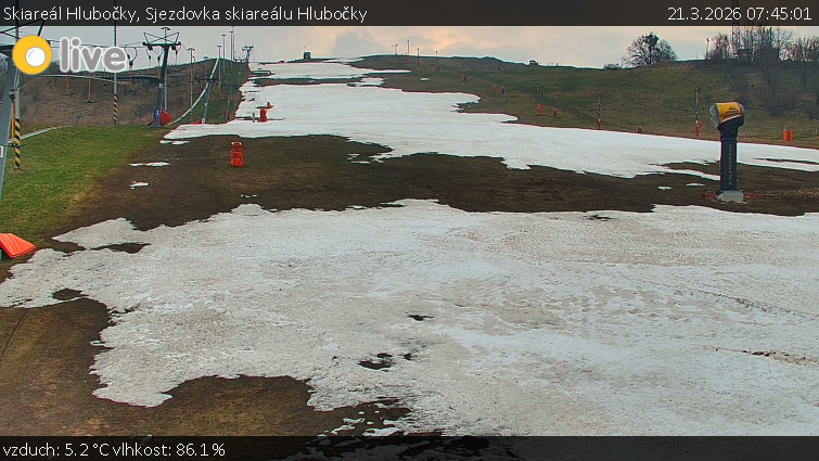 Skiareál Hlubočky - Sjezdovka skiareálu Hlubočky - 21.3.2026 v 07:45