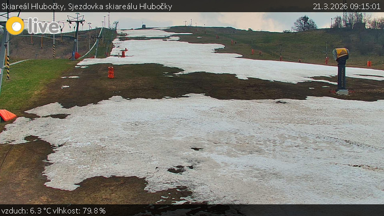 Skiareál Hlubočky - Sjezdovka skiareálu Hlubočky - 21.3.2026 v 09:15