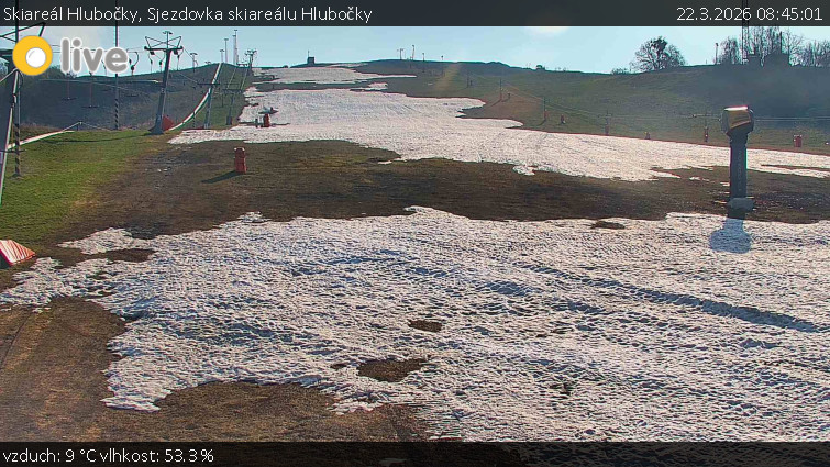 Skiareál Hlubočky - Sjezdovka skiareálu Hlubočky - 22.3.2026 v 08:45