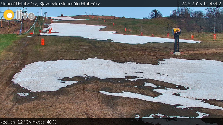 Skiareál Hlubočky - Sjezdovka skiareálu Hlubočky - 24.3.2026 v 17:45