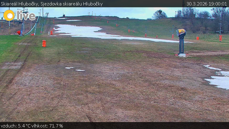 Skiareál Hlubočky - Sjezdovka skiareálu Hlubočky - 30.3.2026 v 19:00