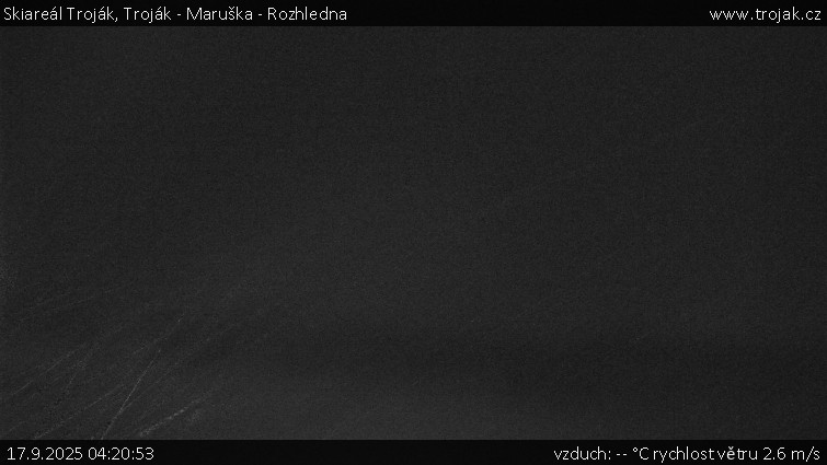 Skiareál Troják - Troják - Maruška - Rozhledna - 17.9.2025 v 04:20 Skiareál Troják - Troják - Maruška - Rozhledna - 17.9.2025 v 04:20