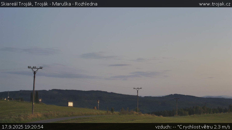 Skiareál Troják - Troják - Maruška - Rozhledna - 17.9.2025 v 19:20